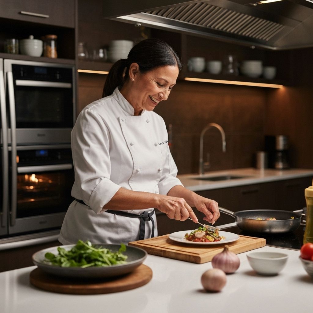 Chef cooking with professional equipment